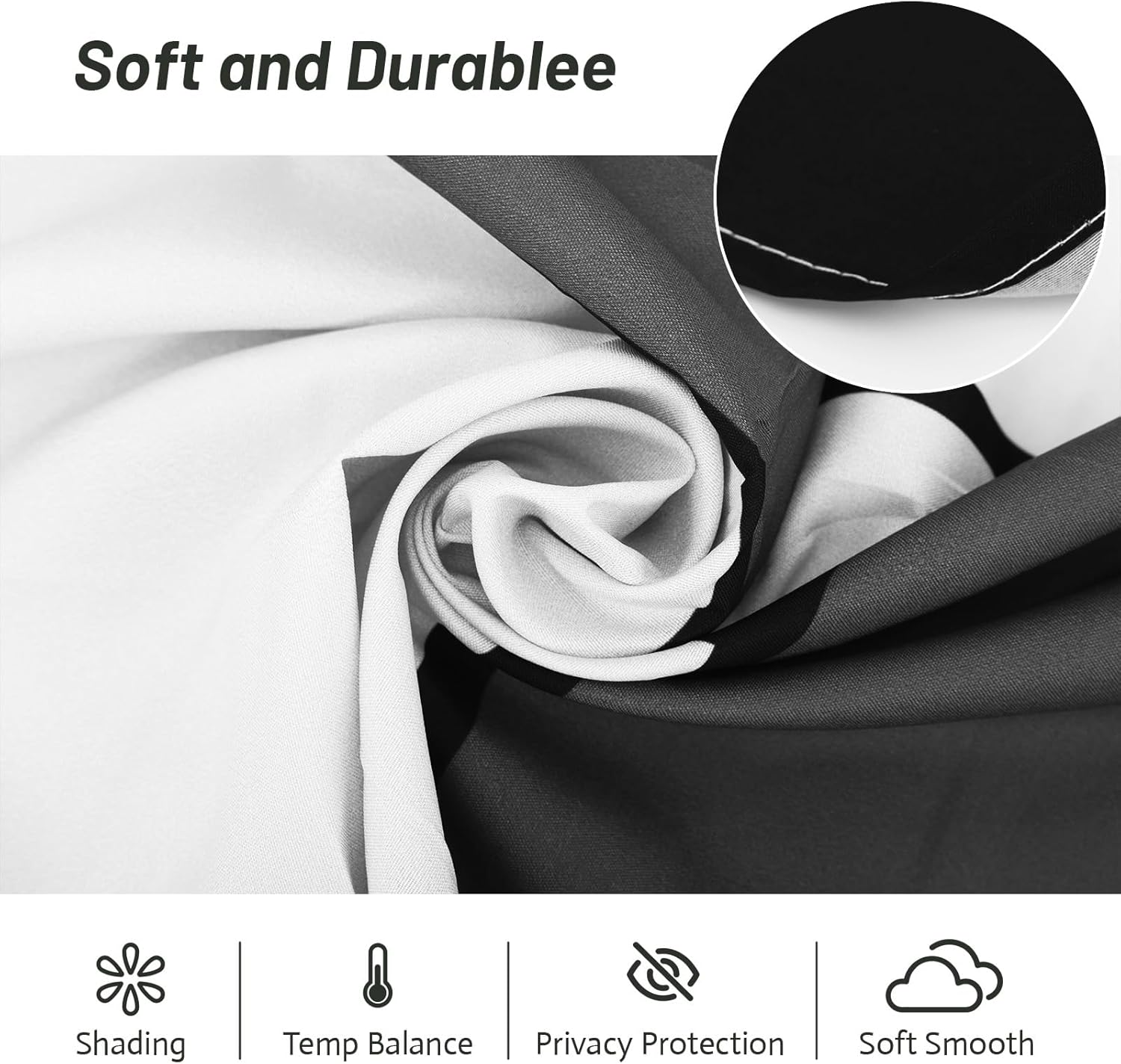 FYATHM Juego de 3 cortinas de cocina color negro y gris para ventanas, cenefa y juego de niveles de 36 pulgadas, moderno con bolsillo para barra,