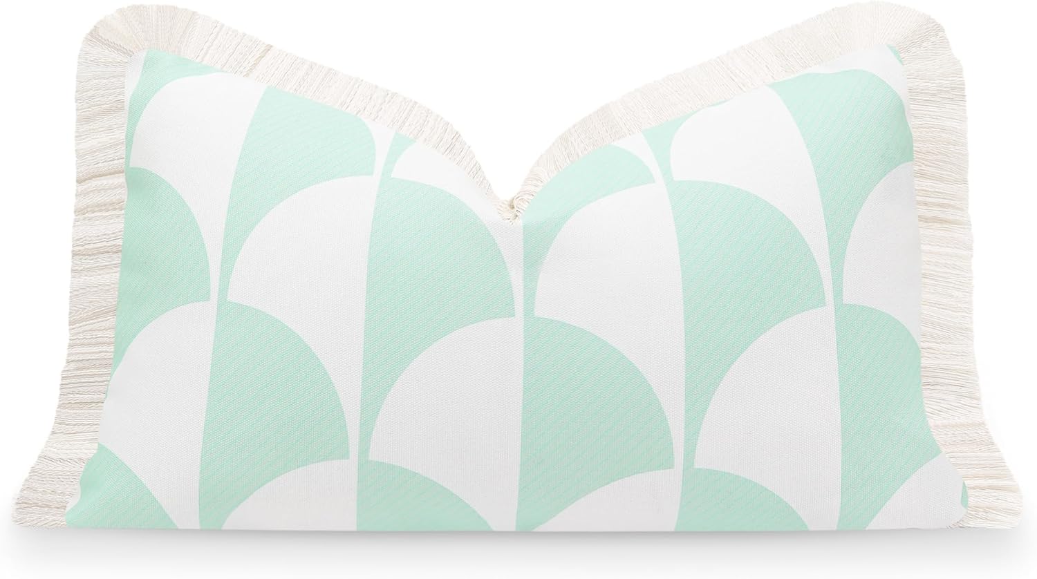 Hofdeco Premium Funda de almohada lumbar para interiores y exteriores, 12 x 20 pulgadas, repelente al agua para patio trasero, sofá, diseño de