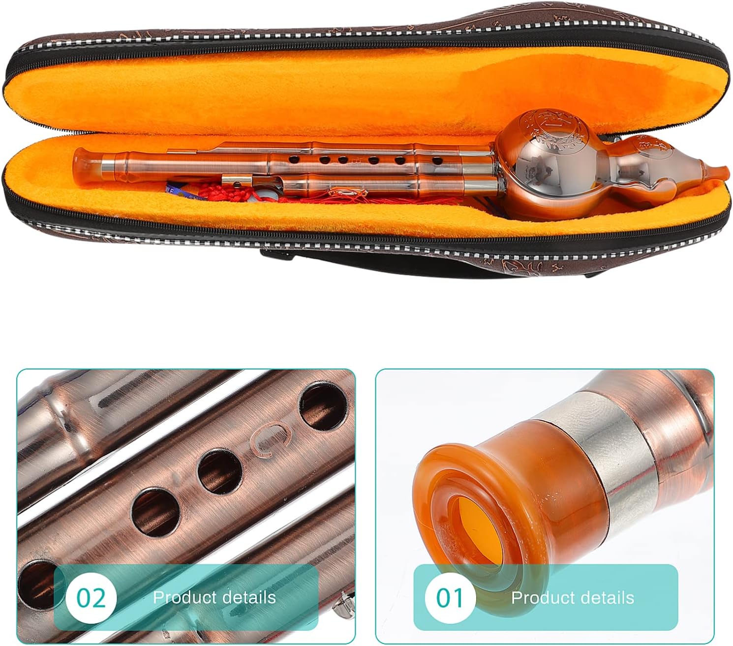 1 Unidades De Tres Tonos De Calabaza De Seda Chino Hulusi Cucurbit Instrumento Tradicional Chino Shakuhachi Flauta Calabaza Calabaza Cucurbit Flauta