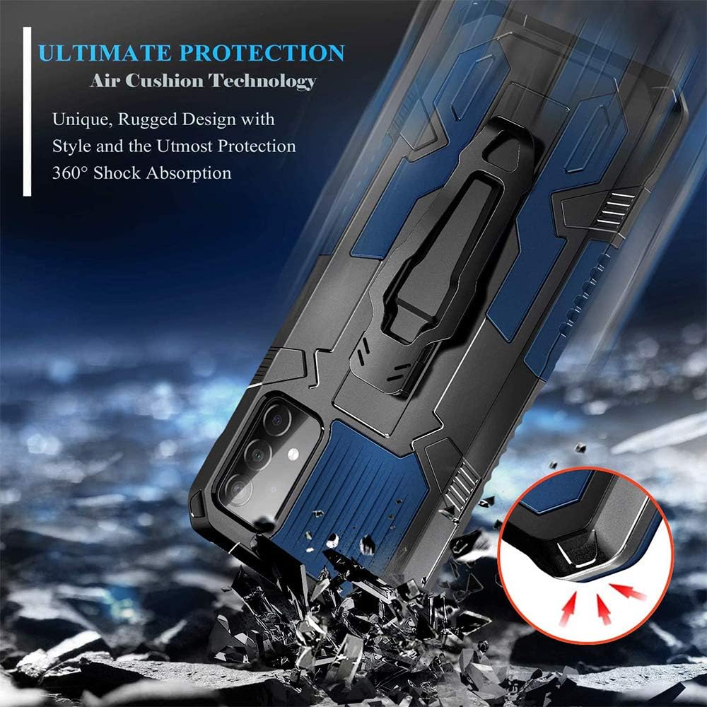 Funda para Samsung A52, protección resistente de grado militar, para Samsung A52, anticaídas de 15 pies, con función atril magnético y 2 protectores