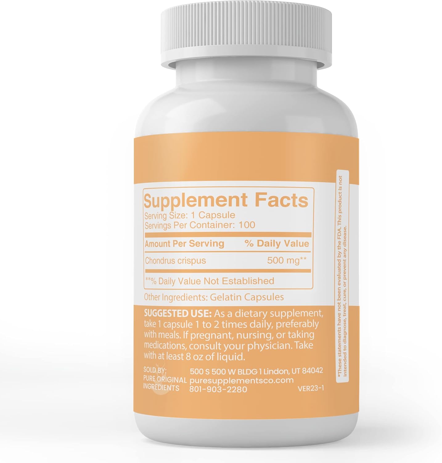 Pure Original Ingredients Musgo marino irlandés (100 cápsulas) siempre puro, sin aditivos ni rellenos, verificado por laboratorio