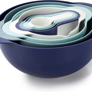 COOK WITH COLOR Juego de 8 cuencos anidables con tazas medidoras y colador – Incluye 2 cuencos para mezclar, 1 colador, 1 tamiz y 4 tazas medidoras, COOK WITH COLOR Juego de 8 cuencos anidables con tazas medidoras y colador – Incluye 2 cuencos para mezclar, 1 colador, 1 tamiz y 4 tazas medidoras,
