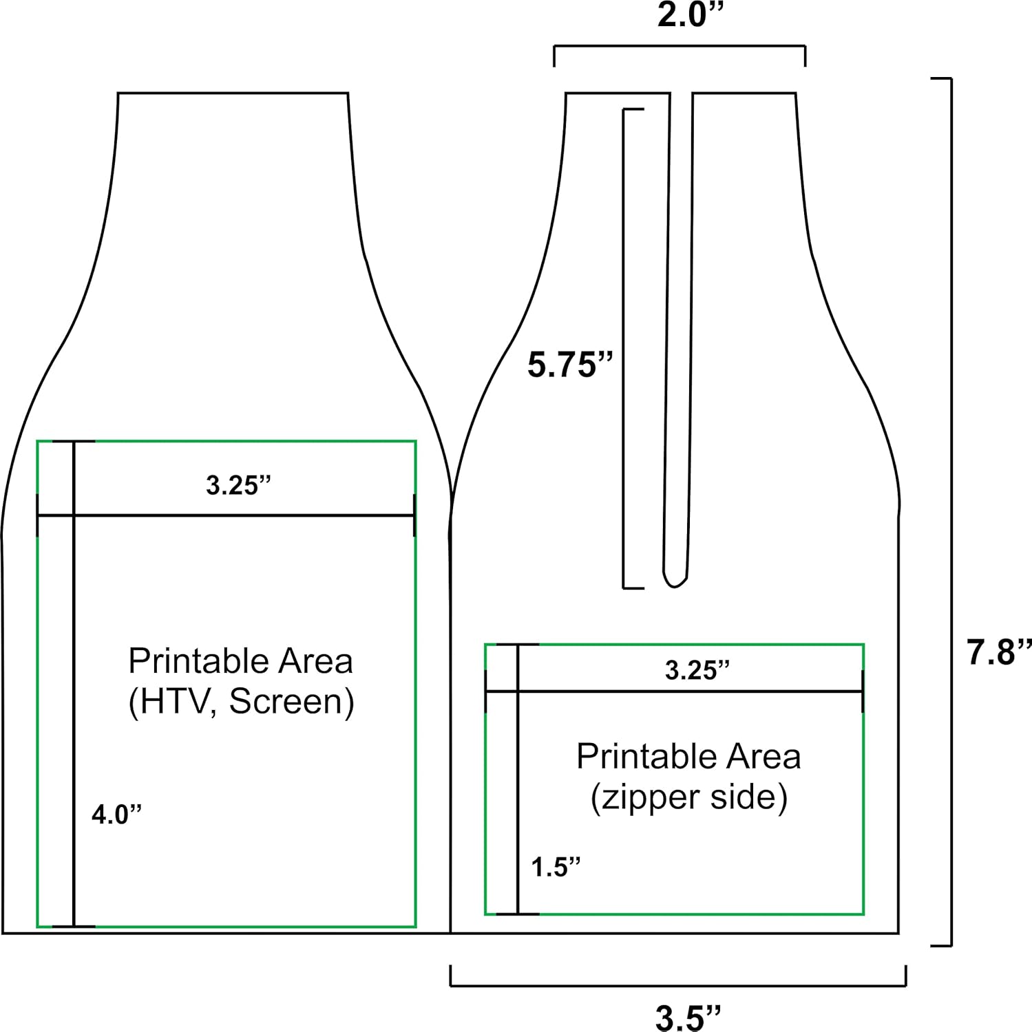 Botella de cerveza de neopreno en blanco (12 unidades, camuflaje verde)