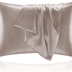 BEDELITE – Juego de 2 fundas de almohada de satén de tamaño Queen ideales para el cabello y la piel, supersuaves y sedosas, color gris pardo rosé, BEDELITE – Juego de 2 fundas de almohada de satén de tamaño Queen ideales para el cabello y la piel, supersuaves y sedosas, color gris pardo rosé,