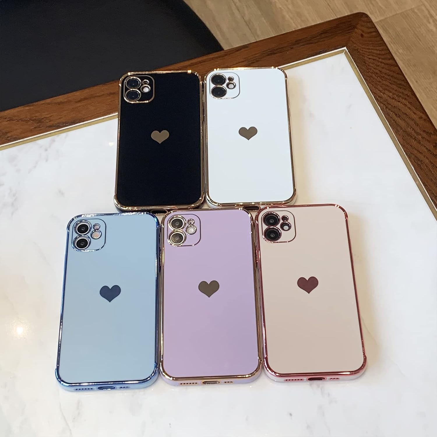 Funda de diseño para iPhone 11 para mujer, funda suave para teléfono 11, iPhone 6.1 y esquina a prueba de golpes (azul)