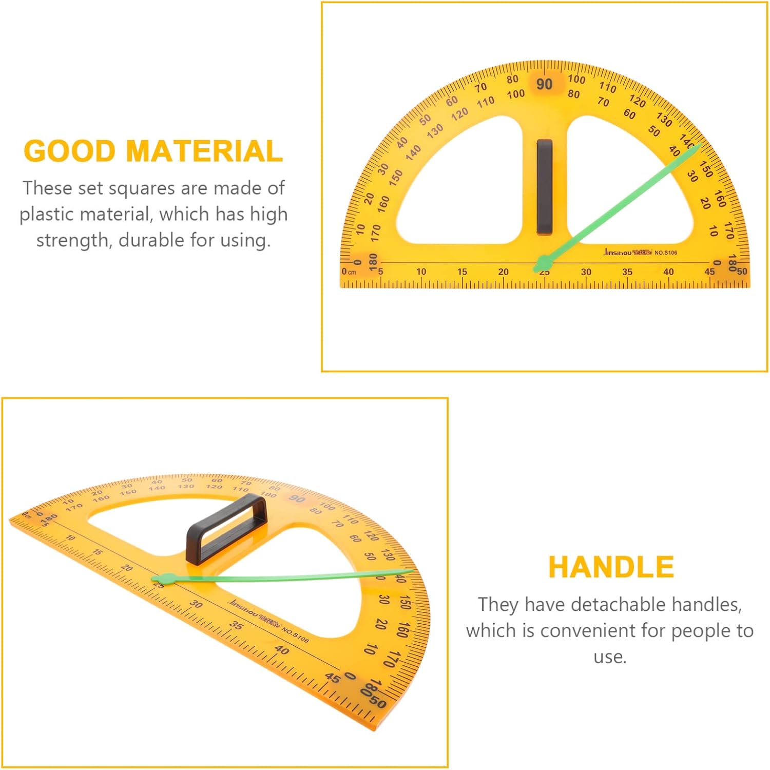 1 transportador, transportador grande para transportador de geometría con brazo oscilante, herramienta de medición magnética, suministros escolares