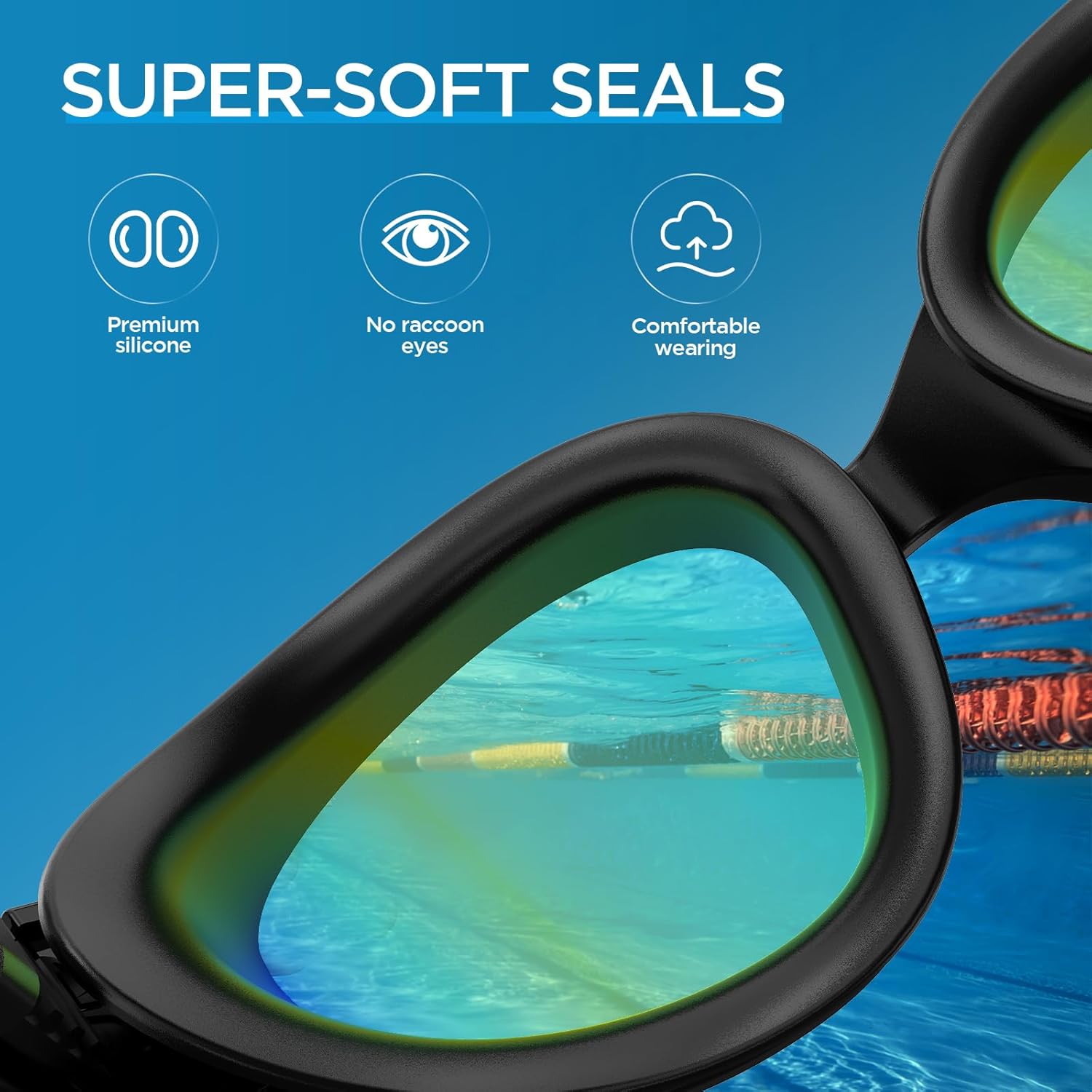 SwimStars Gafas de natación, gafas de natación para adultos, hombres y mujeres, antiniebla, sin fugas, gafas de piscina