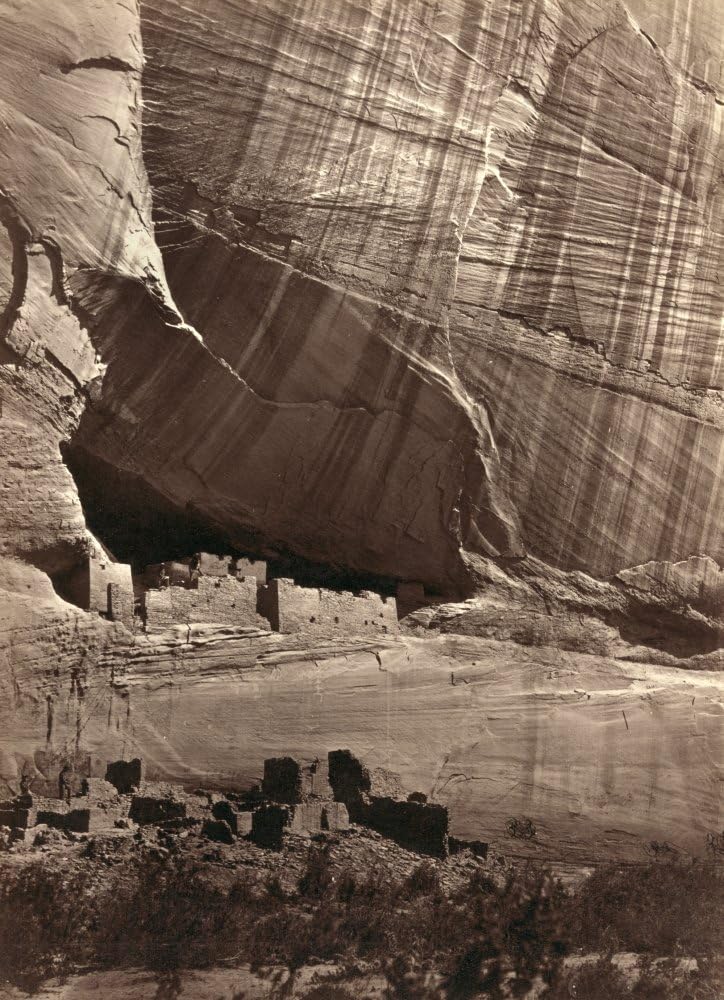 Arizona, ruinas anasazi, ruinas nancianas anasazis llamadas la casa blanca en el cañón de Chelly Arizona fotografiado por Timothy OSullivan 1873