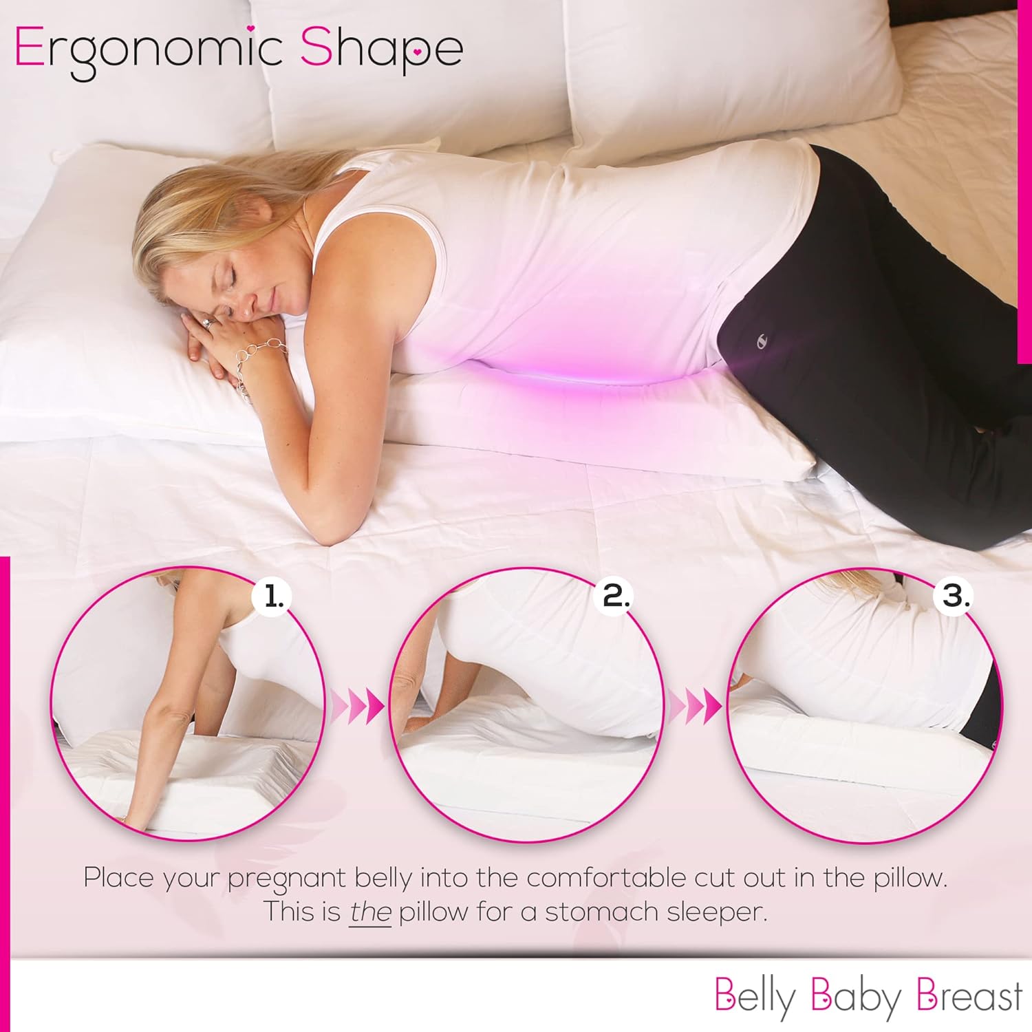 Almohada de embarazo para el vientre  Durmiente boca abajo  Almohada de maternidad para dormir boca abajo  Almohadas de embarazo para dormir boca