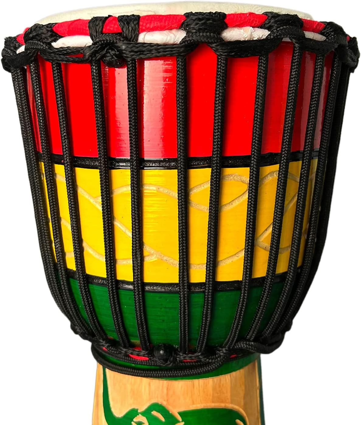 BORIYAM – Tambor Djembe profesionalmente tallado a mano, cabeza de tambor de piel de cabra, pandereta estilo africano occidental, bongo, percusión