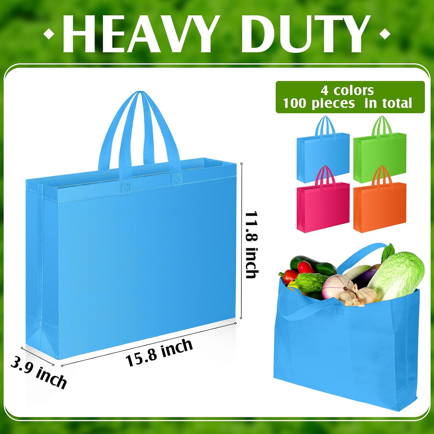 Silkfly 100 bolsas de compras a granel con asas plegables grandes reutilizables bolsas de compras de comestibles bolsas de regalo para fiestas, Rojo