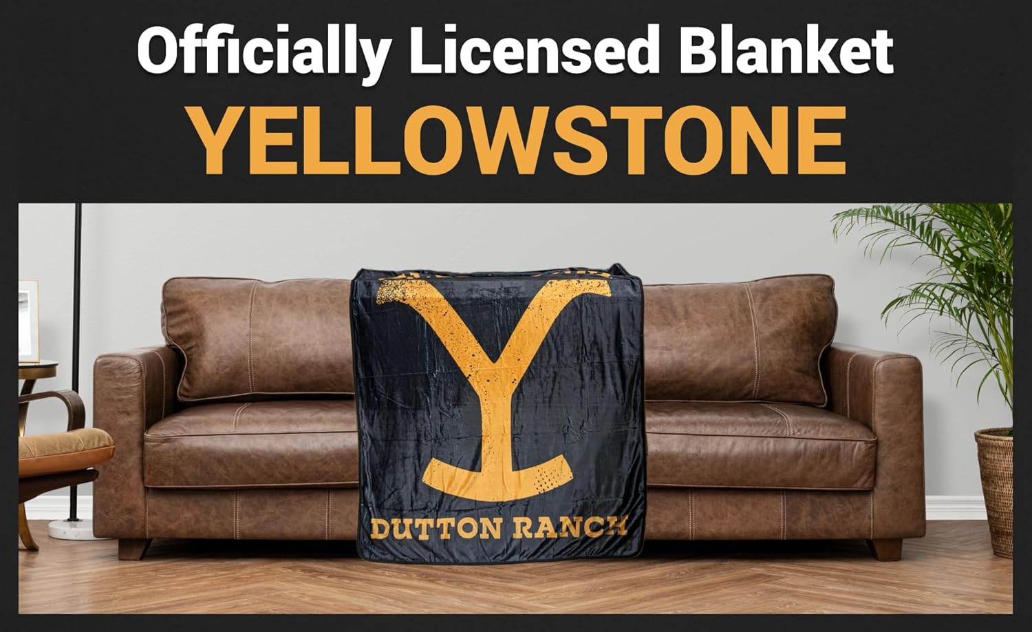 Yellowstone – Manta de forro polar suave, logotipo con inscripciones en Y, acogedora tela ligera de felpa, con licencia oficial de 45 x 60 pulgadas