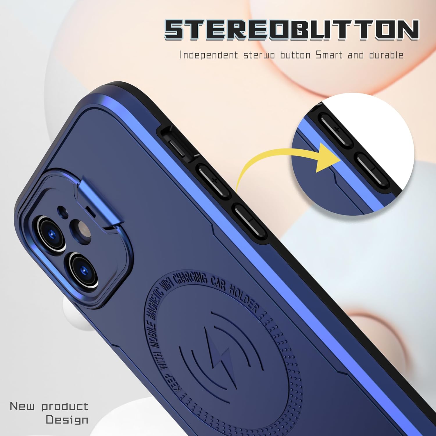 Asuwish Funda de teléfono para iPhone 12 6.1 con protector de pantalla de vidrio templado Magsafe y soporte delgado, accesorios móviles híbridos