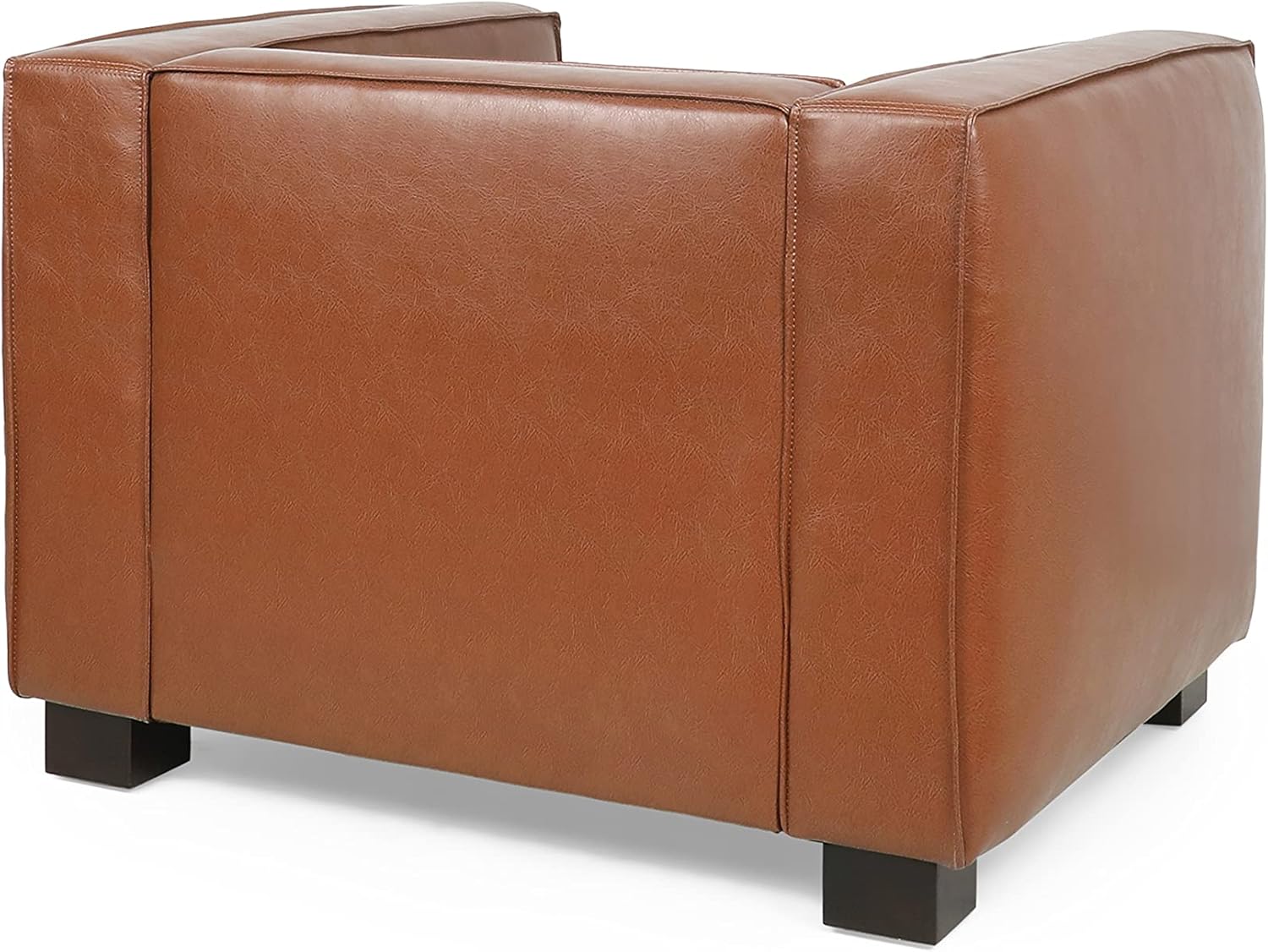 Christopher Knight Home Goyette – Silla Club, color marrón coñac + nogal oscuro