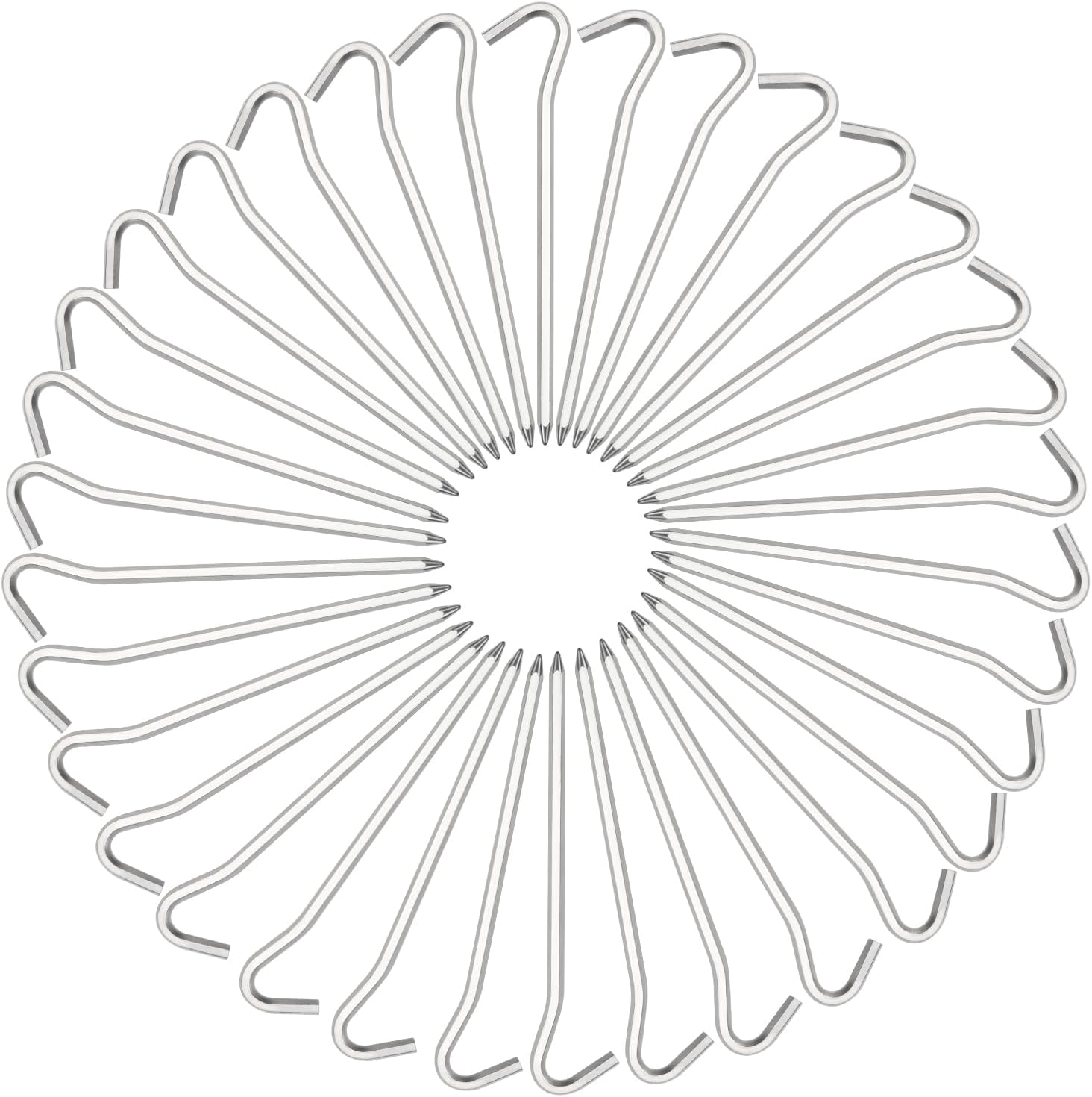 Juego de 64 estacas de aluminio para tienda de campaña con gancho, barra hexagonal de 7 pulgadas, estacas ligeras para toldos para campamento,