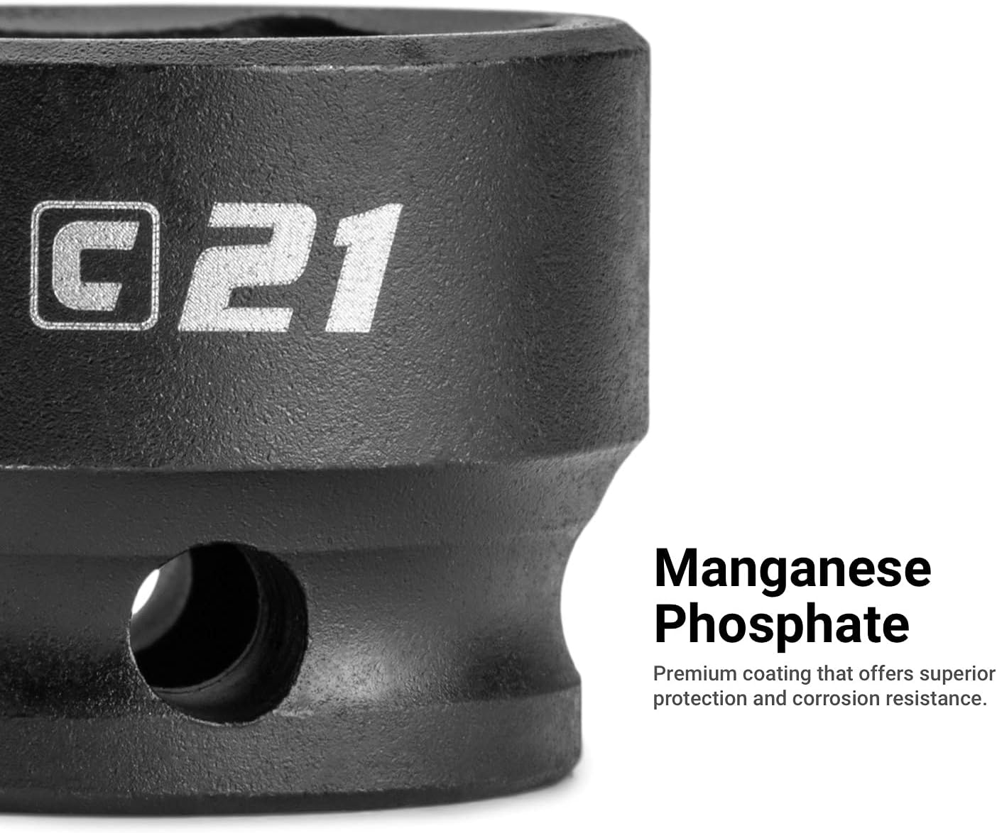 Capri Tools 0.866 in Stubby Impact Socket, 38 pulg. Drive, 6 puntos, métrico