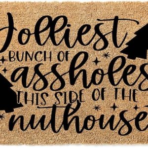 WoodByStu Jolliest Bunch of Assholes This Side of The Nuthouse – Tapete navideño divertido para puerta (16 x 24 pulgadas) WoodByStu Jolliest Bunch of Assholes This Side of The Nuthouse – Tapete navideño divertido para puerta (16 x 24 pulgadas)