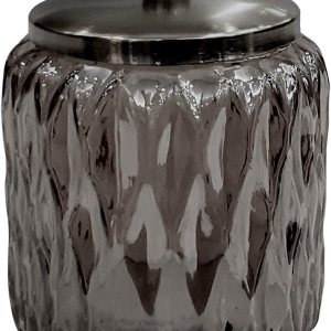 nu steel GLA328D-1 Glacier Collection – Frasco organizador de almacenamiento para encimera de baño, vidrio con acabado negro, para hisopos de nu steel GLA328D-1 Glacier Collection – Frasco organizador de almacenamiento para encimera de baño, vidrio con acabado negro, para hisopos de