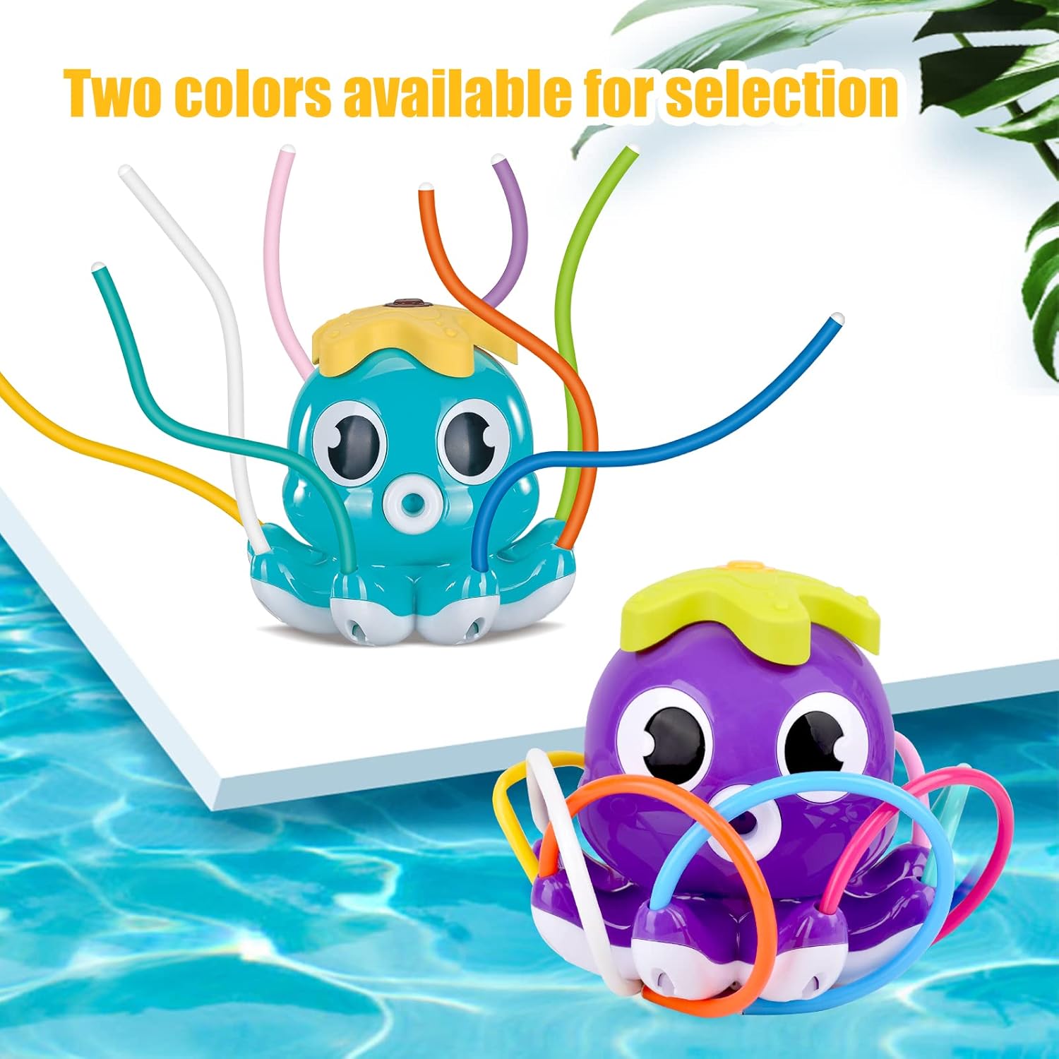 Octopus Water Sprinkler for Kids Outdoor Playwith 8 Wiggle Tubes, Summer Outside Garden Backyard Toddler Outdoor Play Toys for 3 4 5 6 7 8 Year Old