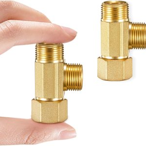 Adaptador de línea de agua Splitter Tee Válvula Conector de línea de suministro de inodoro para nevera con accesorios de compresión 38 T Adaptador de línea de agua Splitter Tee Válvula Conector de línea de suministro de inodoro para nevera con accesorios de compresión 38 T