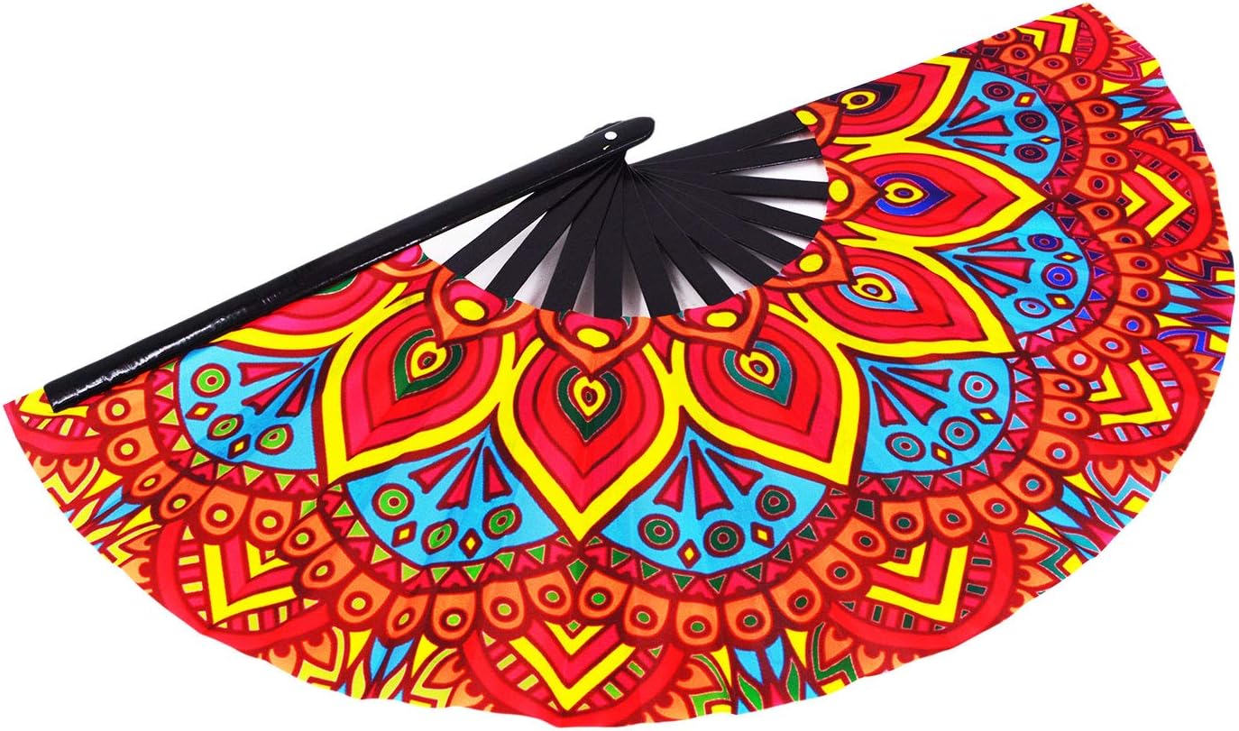 Amajiji Ventilador plegable grande, accesorios de festival rave para hombresmujeres, ventilador de mano de bambú chineasejaponés, decoración de