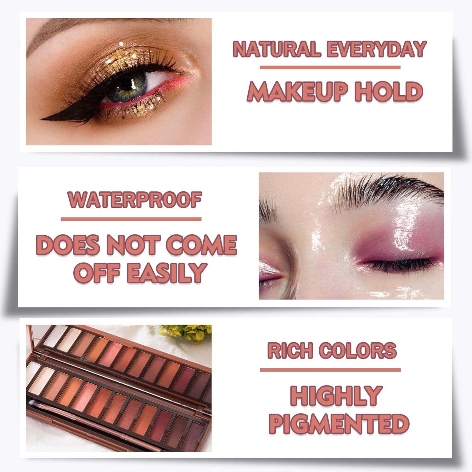 Paleta de sombras de ojos desnudas mate de 12 colores, paleta de sombras de ojos mate, paleta de sombras de ojos neutras brillantes y altamente