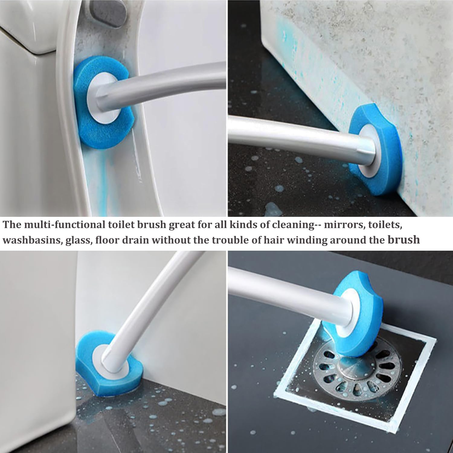 KIRIKIT – Varita de inodoro con 40 repuestos, limpiador desechable para inodoro montado en la pared con kit de limpieza para baño, accesorios de