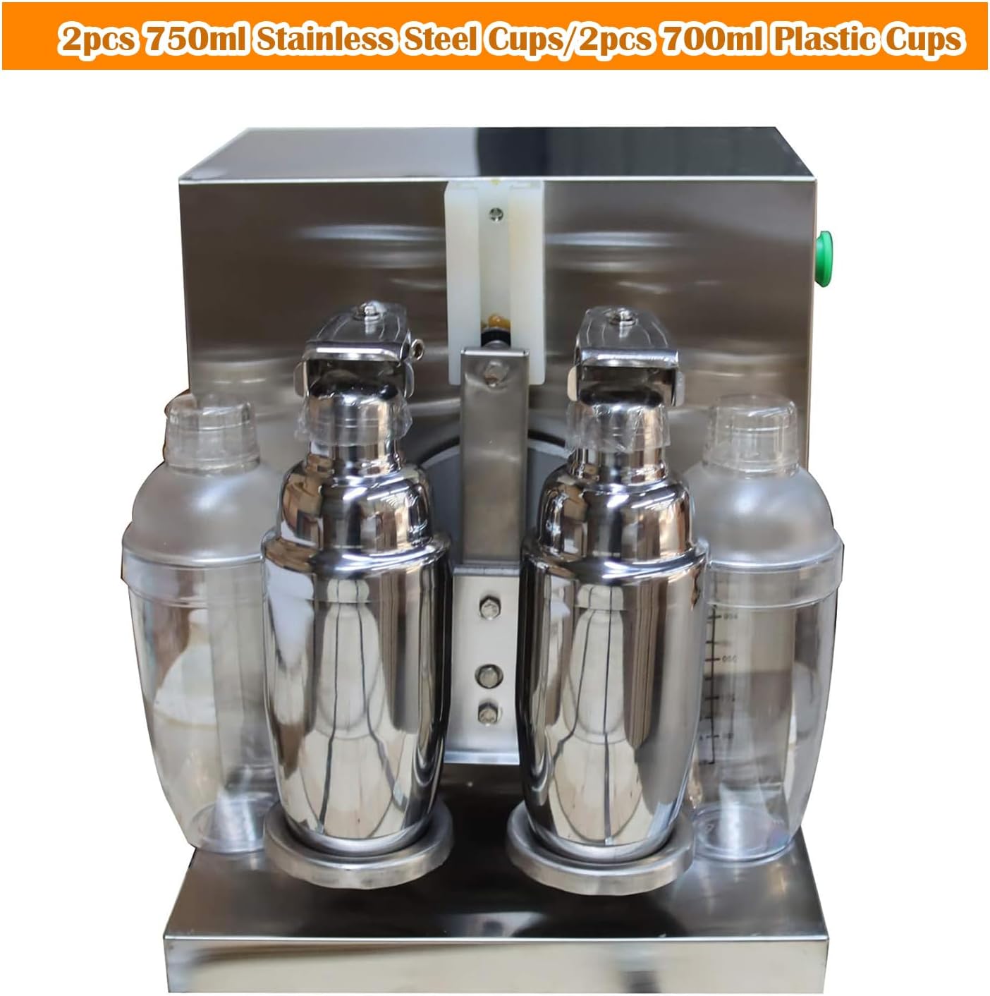 INTBUYING Bubble Boba Milk Tea Shaking Machine, acero inoxidable doble estación Auto Milk Tea Shaker, licuadora de mezcla de té de ordeño con 2