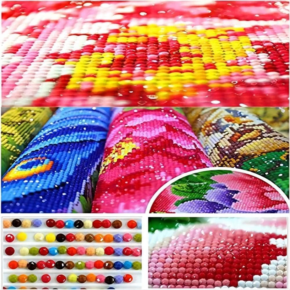 Kits de pintura de diamantes 5D por números, 16 x 20 pulgadas para adultos y niños, arte redondo de mosaico de punto de cruz con diamantes de