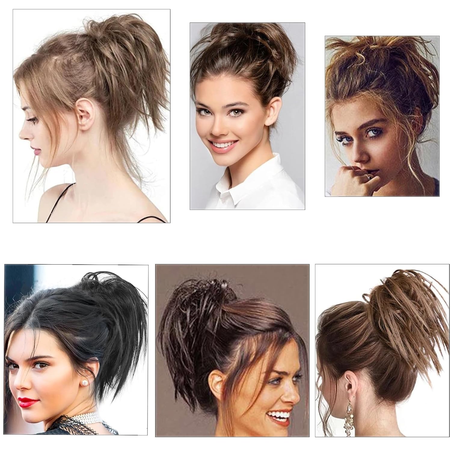 Extensiones de cabello con clip de garra, recogido y desordenado, moño desordenado, sintético, ondulado, rizado, extensiones de cabello para cola de