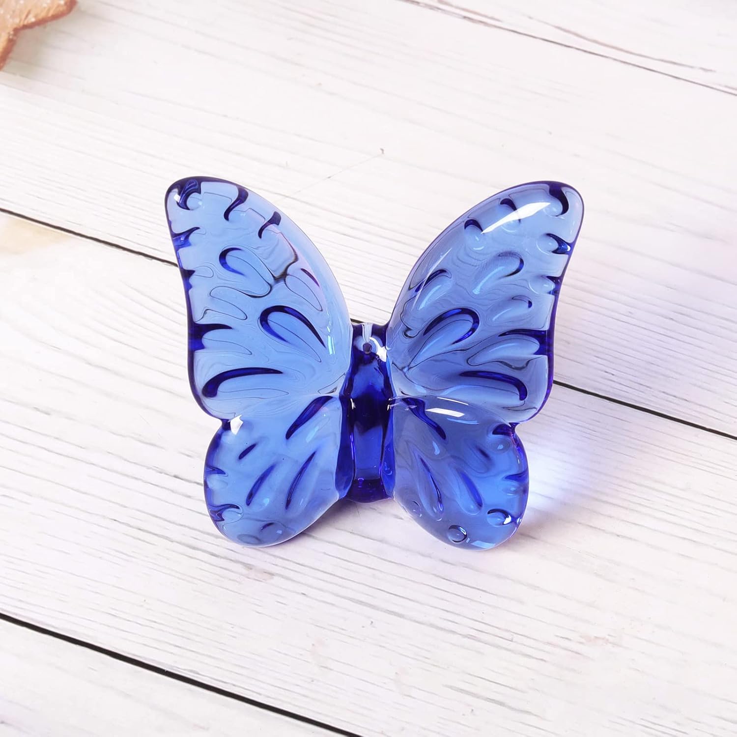 WEISIPU Figura de mariposa de cristal coleccionable, estatua de adorno de cristal para decoración de mesa de pisapapapeles para oficina en casa,