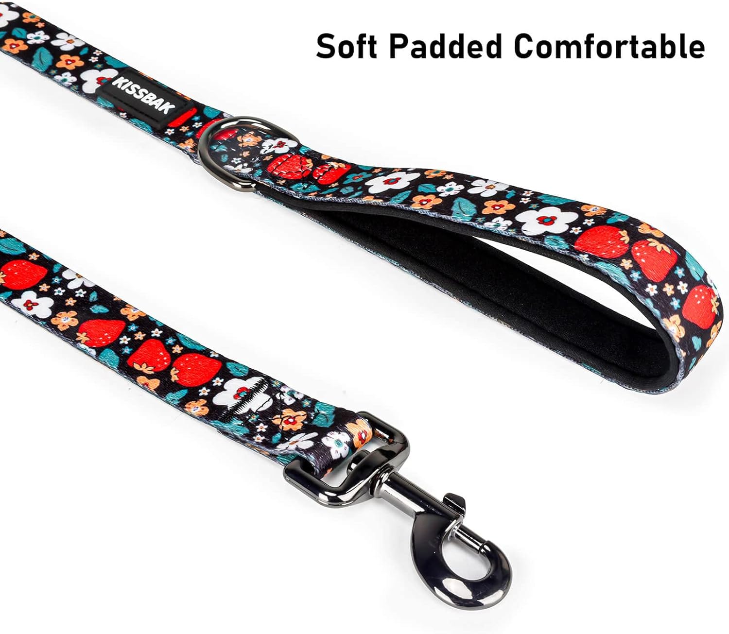 KISSBAK Correa para perros grandes, cómodas asas acolchadas, correa de entrenamiento de perros con girasol floral de primera calidad, correa para