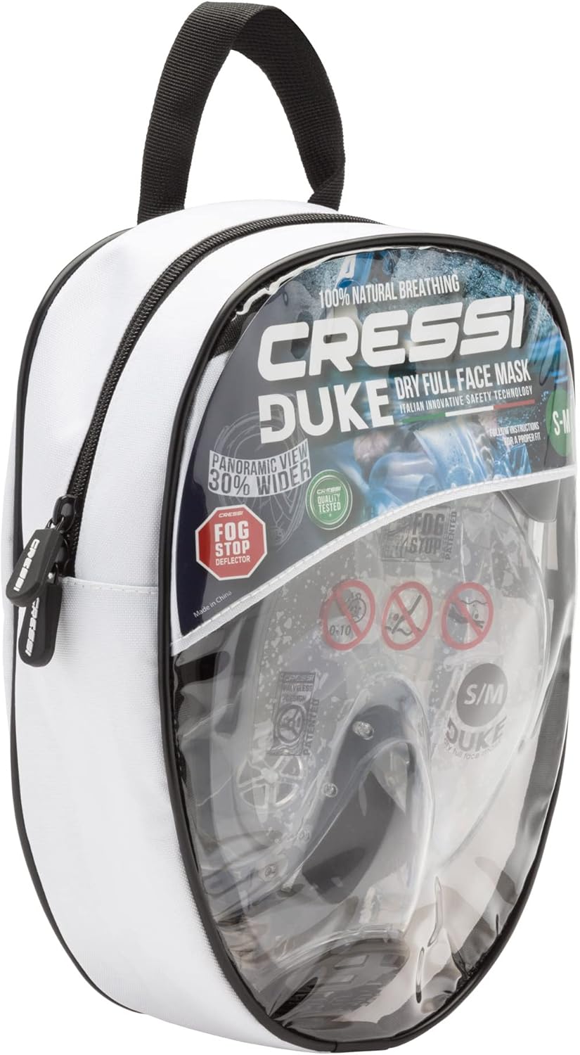Cressi Máscara facial completa de snorkel para adultos – Vista amplia y clara, sistema antivaho – Respiración fácil la seguridad primero – Nuevo