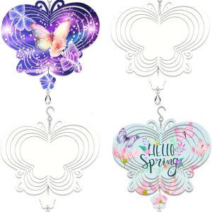 Paquete de 4 hilanderos de viento de sublimación de 8 pulgadas, escultura de viento de metal de aluminio 3D para patio y jardín, adornos artísticos Paquete de 4 hilanderos de viento de sublimación de 8 pulgadas, escultura de viento de metal de aluminio 3D para patio y jardín, adornos artísticos