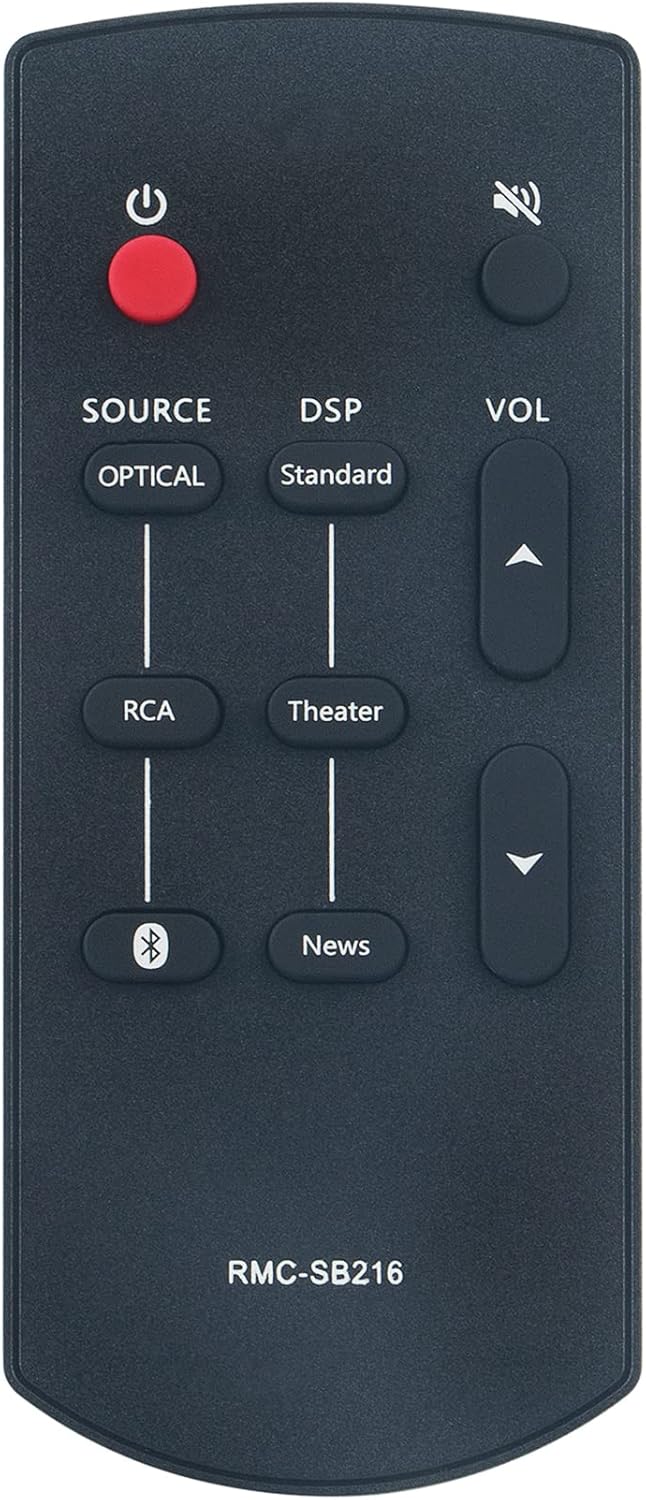 RMC-SB216 – Control remoto de repuesto para barra de sonido Insignia de 2.0 canales NS-SB216 NSSB216