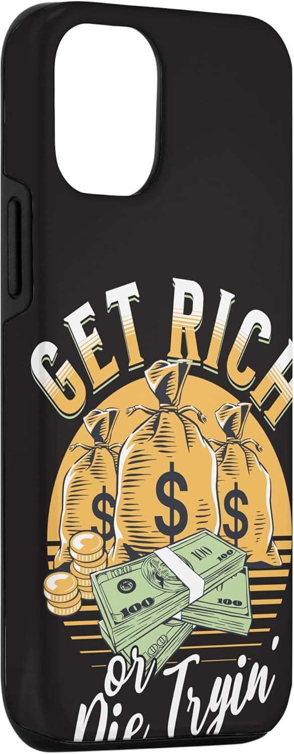 Funda de dinero millonario para iPhone 1212 Pro Get Rich or Die Trying Cash Hustle