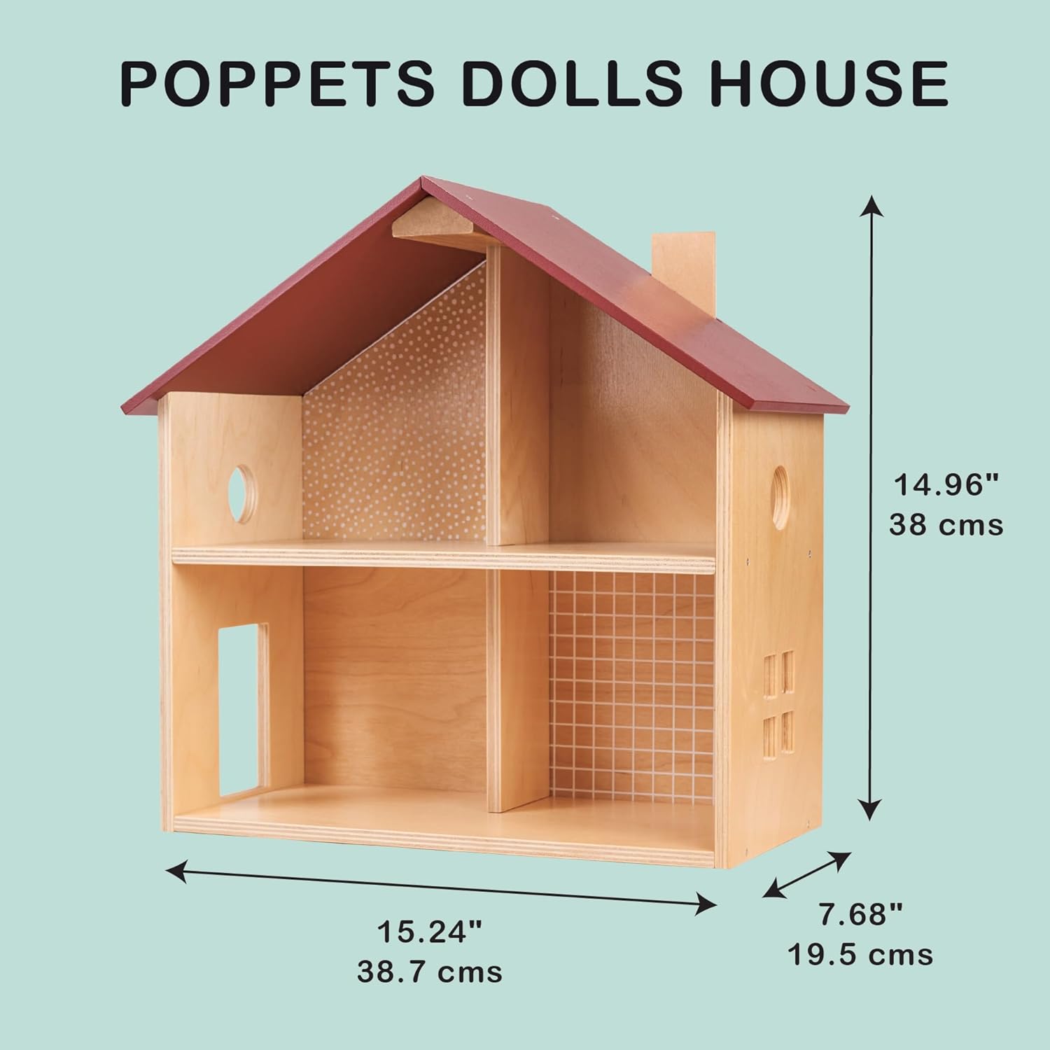 Casa de muñecas de madera totalmente amueblada, casa de muñecas compacta para niños pequeños con diseño abierto, gran regalo para niños pequeños que