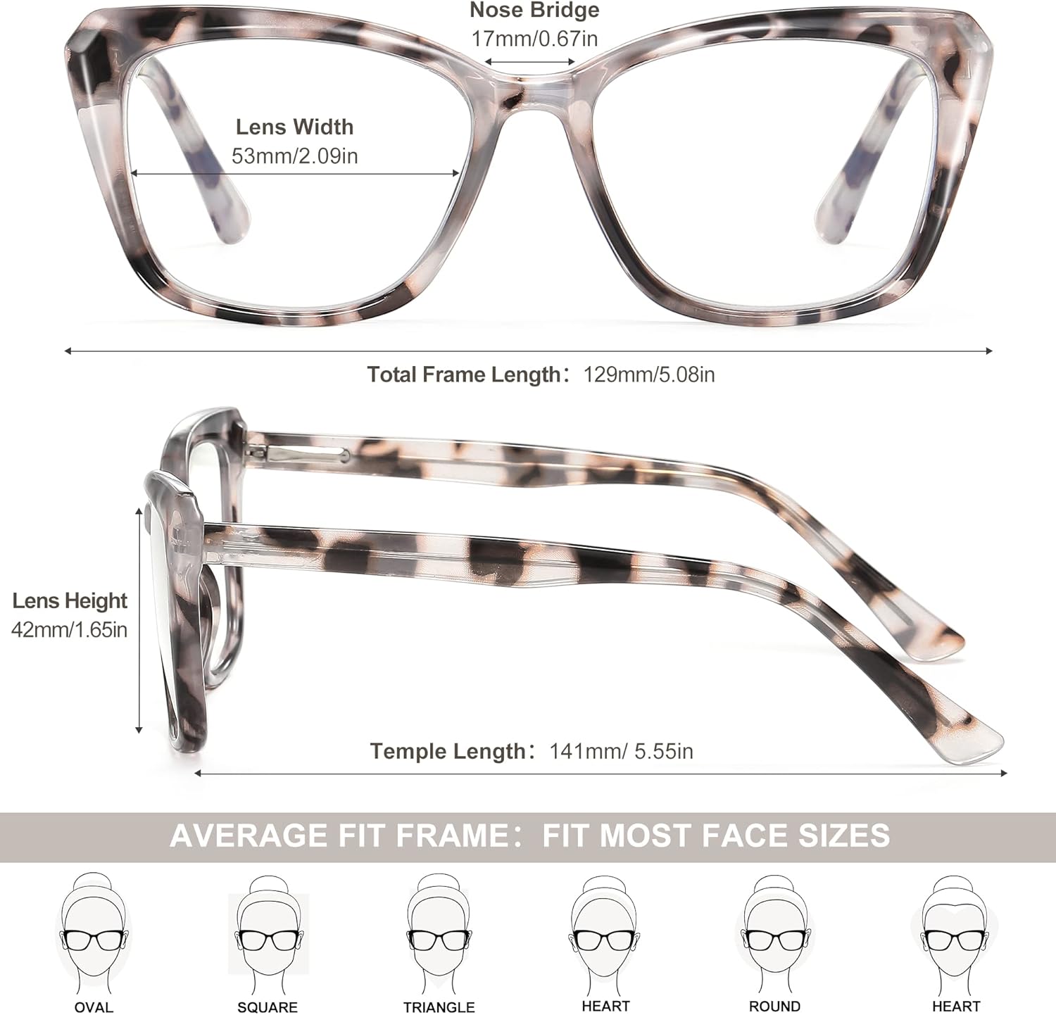 EYEGUARD Lentes de lectura con luz azul para mujer, TR90, lentes de computadora con diseño de ojo de gato, a la moda, con bisagra de resorte