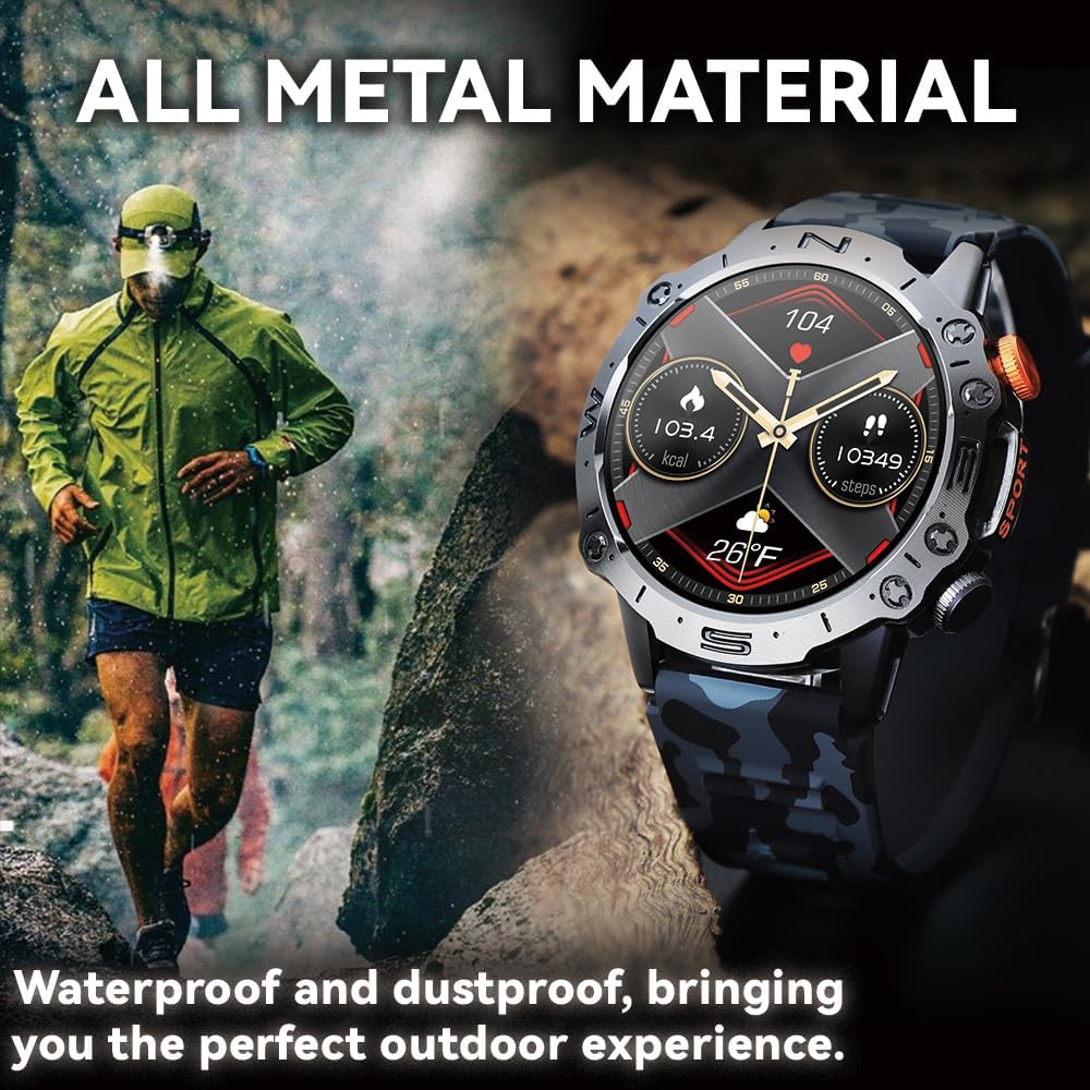 Smart Watch for Men Women, 1.43″ AMOLED HD-Display (AnswerMake Call)Fitness Tracker with Heart Rate Blood Oxygen Monitor, 40Days Long Battery for