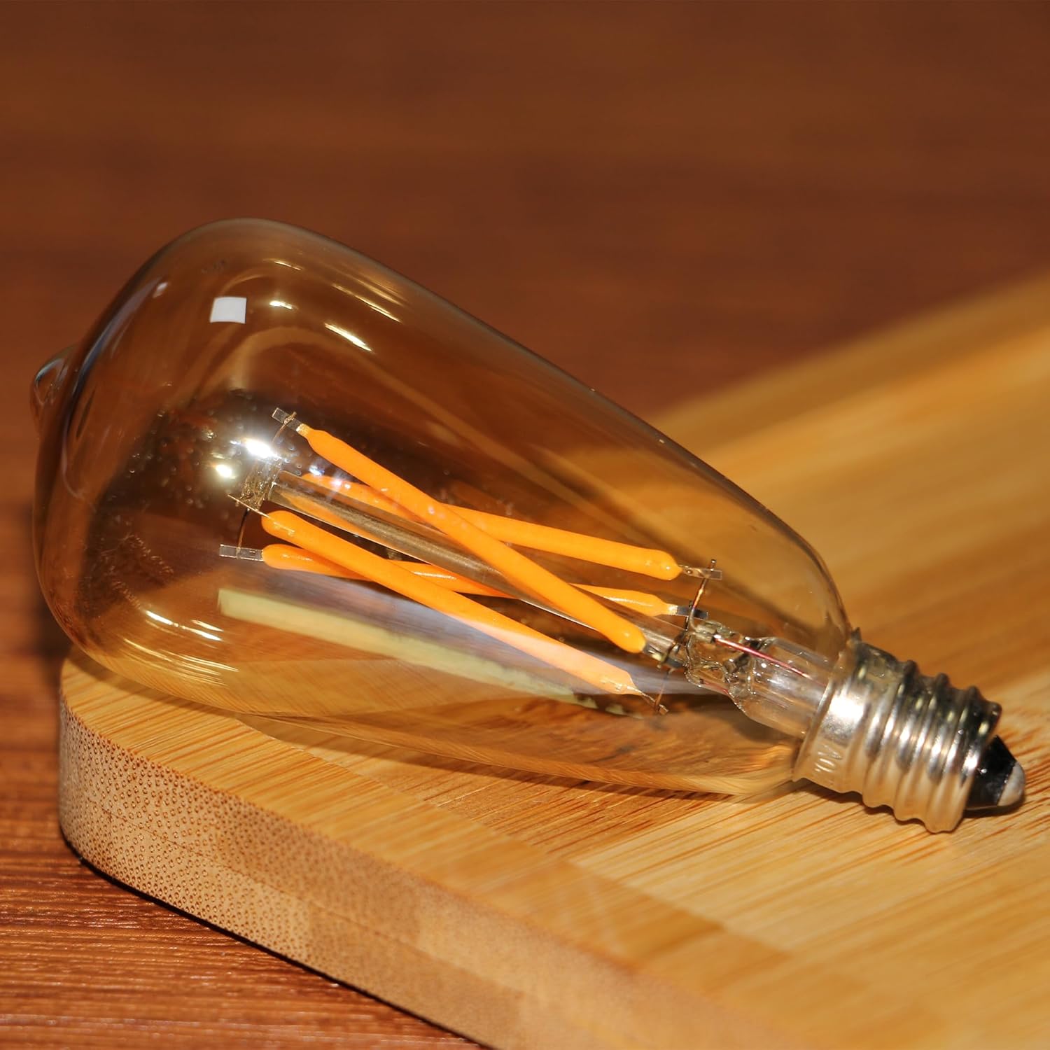 Paquete de 6 bombillas LED de repuesto ST38, 4 W equivalentes a 40 W, bombilla Edison de filamento cálido de 2200 K, base de candelabro E12,