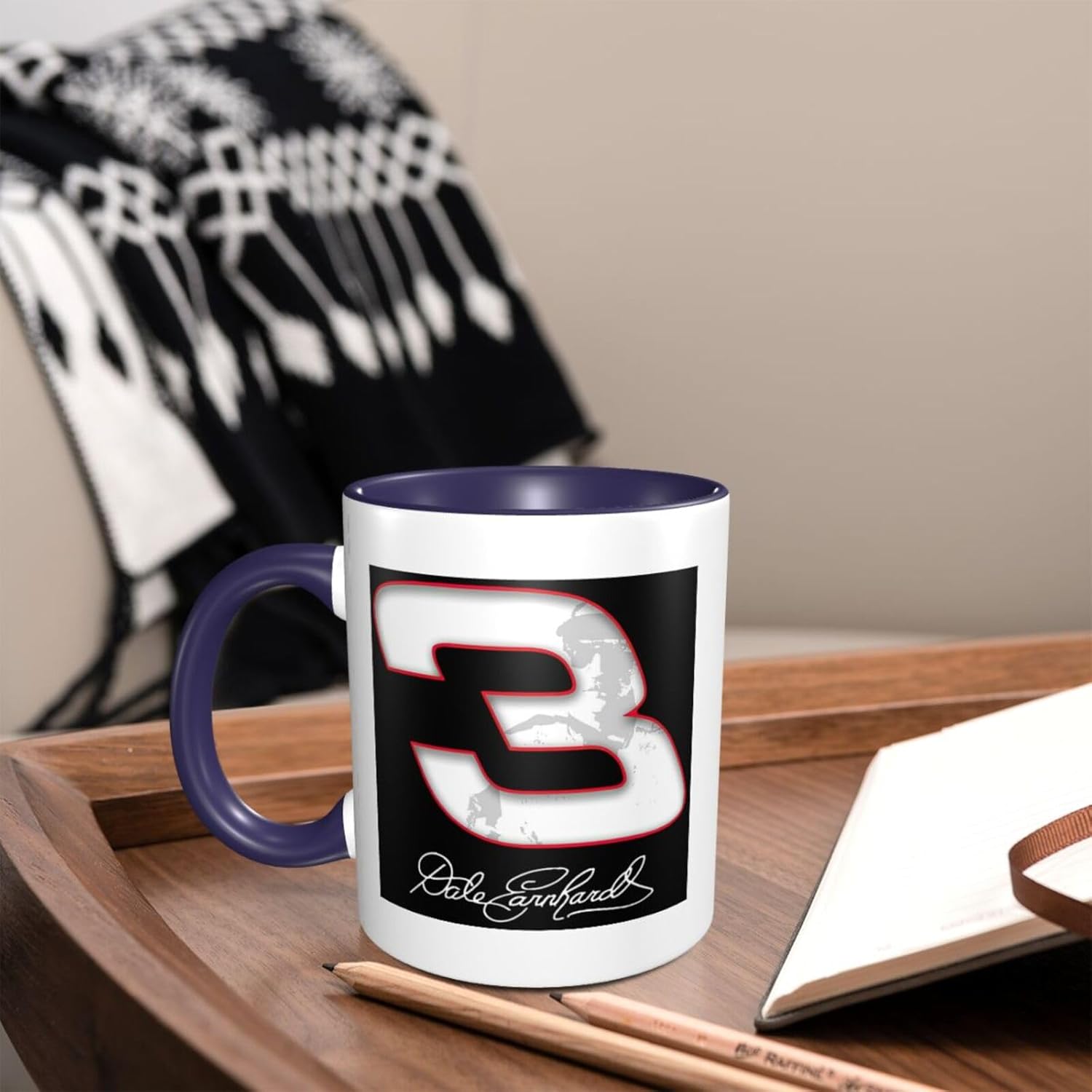 Dale Racer Earnhardt Racing Champion – Tazas de café de cerámica con logotipo para oficina, hogar, regalo, té, bebidas calientes, 12 onzas