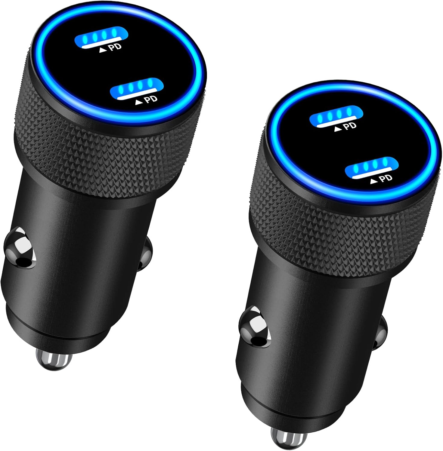 USB-C Car Charger Fast Charging, Linocell 2Pack 72W Dual PD Power Cigarette Lighter Zinc Alloy Type-C Car Charging Adapter for iPhone 1515