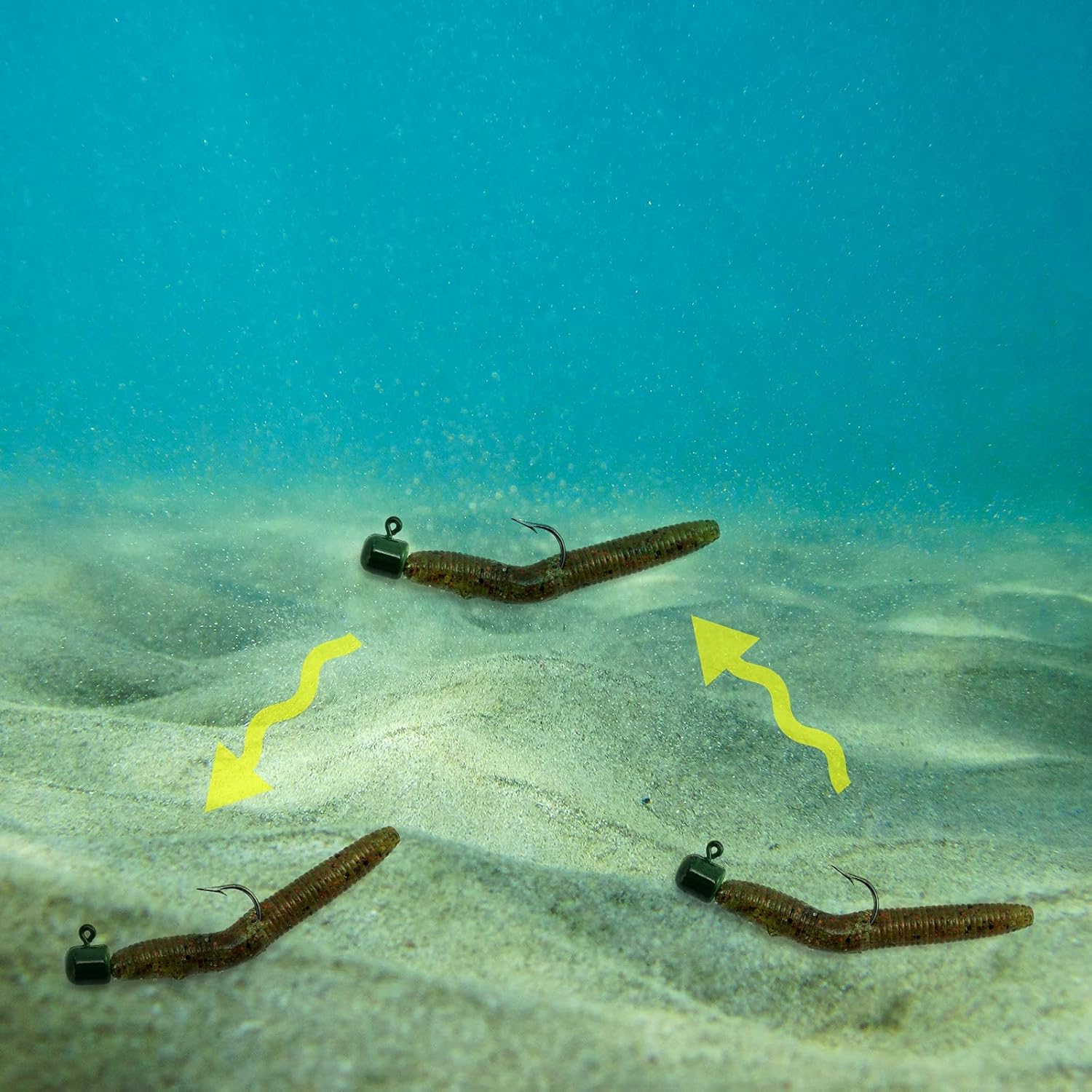 Ned Rig – Paquete de 10 plantillas de hongos de pesca, varios colores, cabezas de plantilla de gancho Mustad para cebo de plástico suave de agua