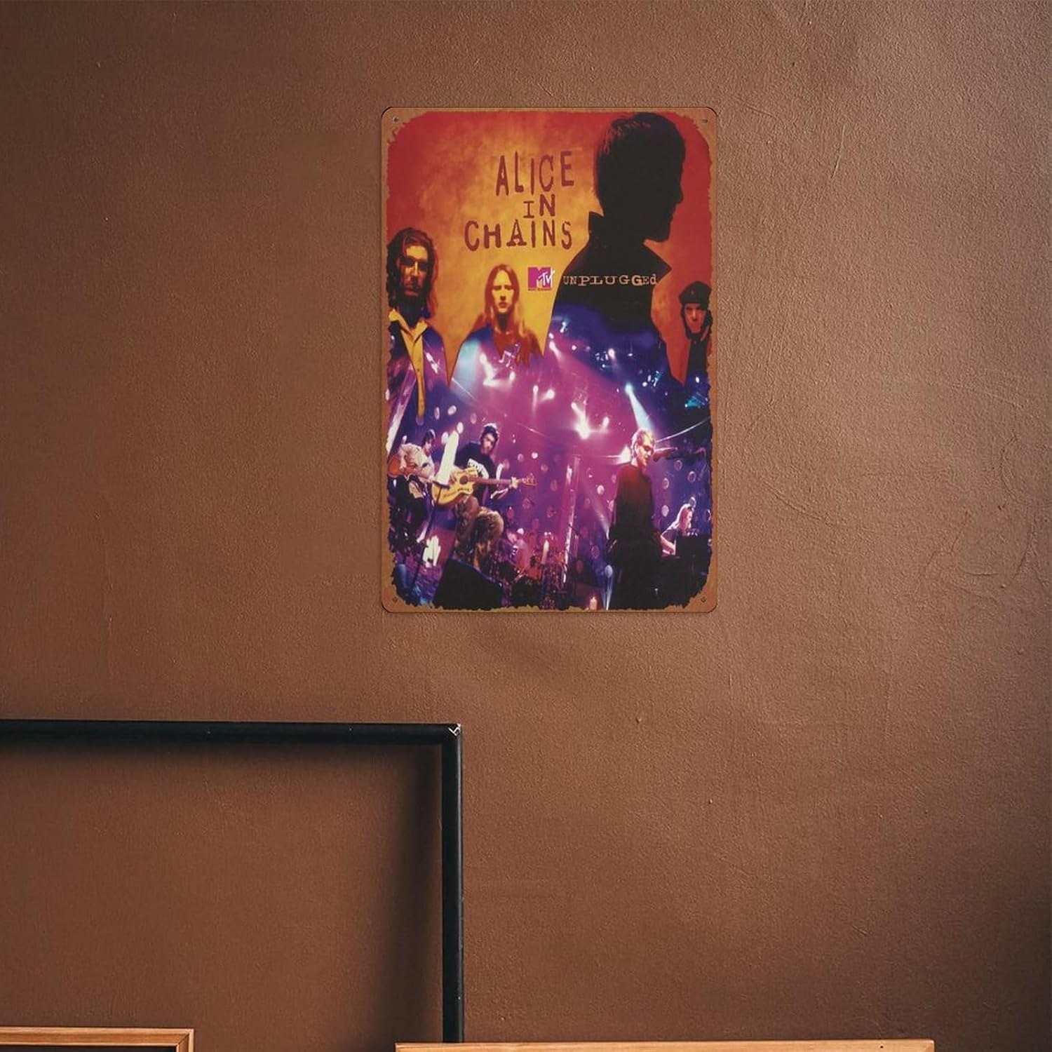 Alice In Chains MTV Unplugged – Cartel de hojalata para cafetería, bar, decoración de pared para el hogar, letrero de metal retro, 8 x 12 pulgadas