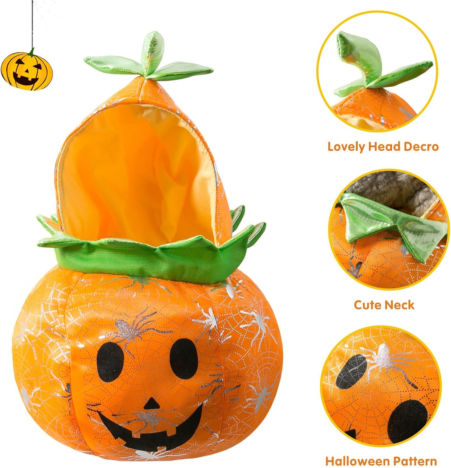 Otunrues Disfraz de calabaza para perro, gato, Halloween, Chucky, trajes de cosplay para mascotas, ropa divertida para mascotas, ropa linda para