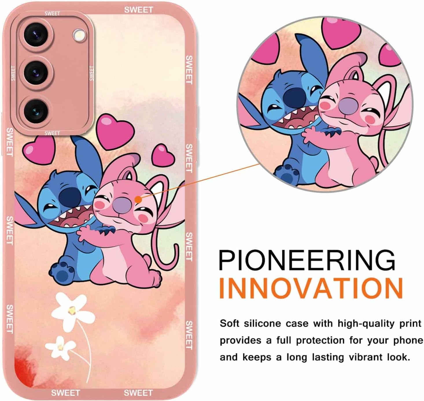 Paquete de 2 fundas de teléfono de dibujos animados para Samsung Galaxy S22 5G de 6.1 pulgadas, funda protectora de anime con bonito diseño de