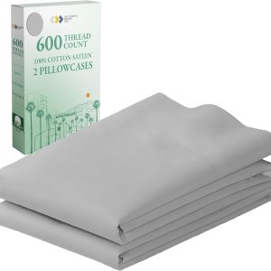 California Design Den – Juego de 2 fundas de almohada lujosas y suaves con calidad de hotel, de tamaño king, 100 % algodón, 600 hilos, fundas California Design Den – Juego de 2 fundas de almohada lujosas y suaves con calidad de hotel, de tamaño king, 100 % algodón, 600 hilos, fundas