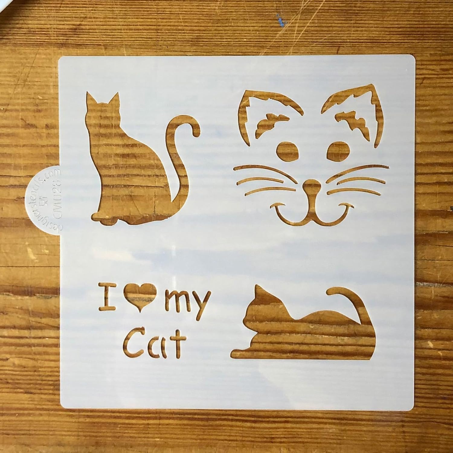 Plantilla de galletas y manualidades I Love My Cat de Designer Stencils
