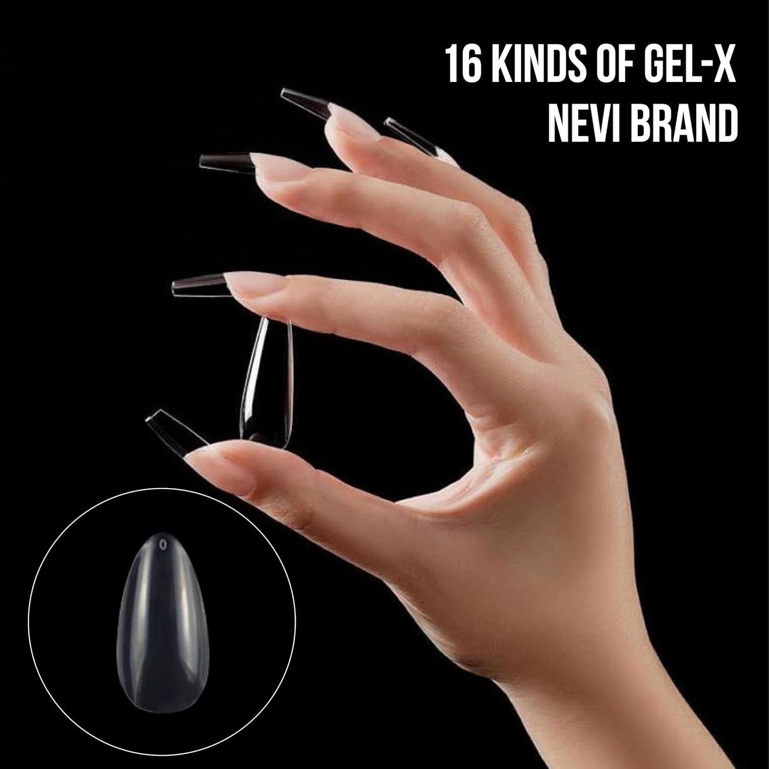 Nail Gel-X – Juego de puntas medianas de almendra natural, calidad premium, 600 puntas en 12 tamaños, kit completo de extensión de uñas de