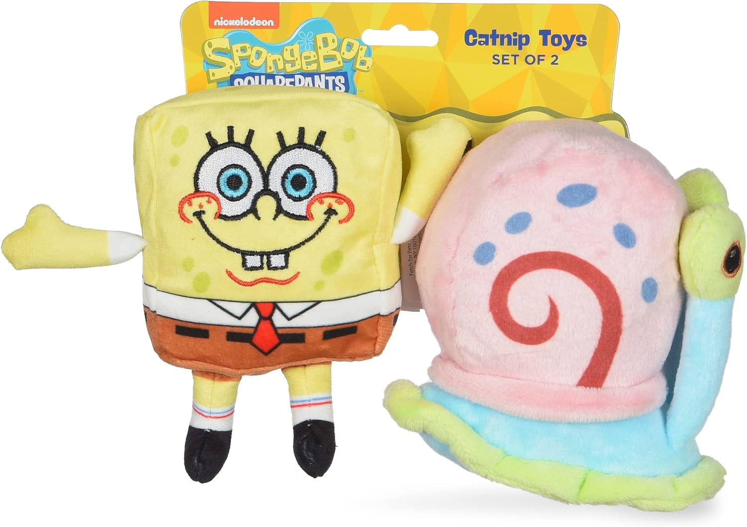 Colección de juguetes para gatos, juguetes de peluche de Bob Esponja y Gary con hierba gatera  Productos oficiales de Nickelodeon Bob Esponja para